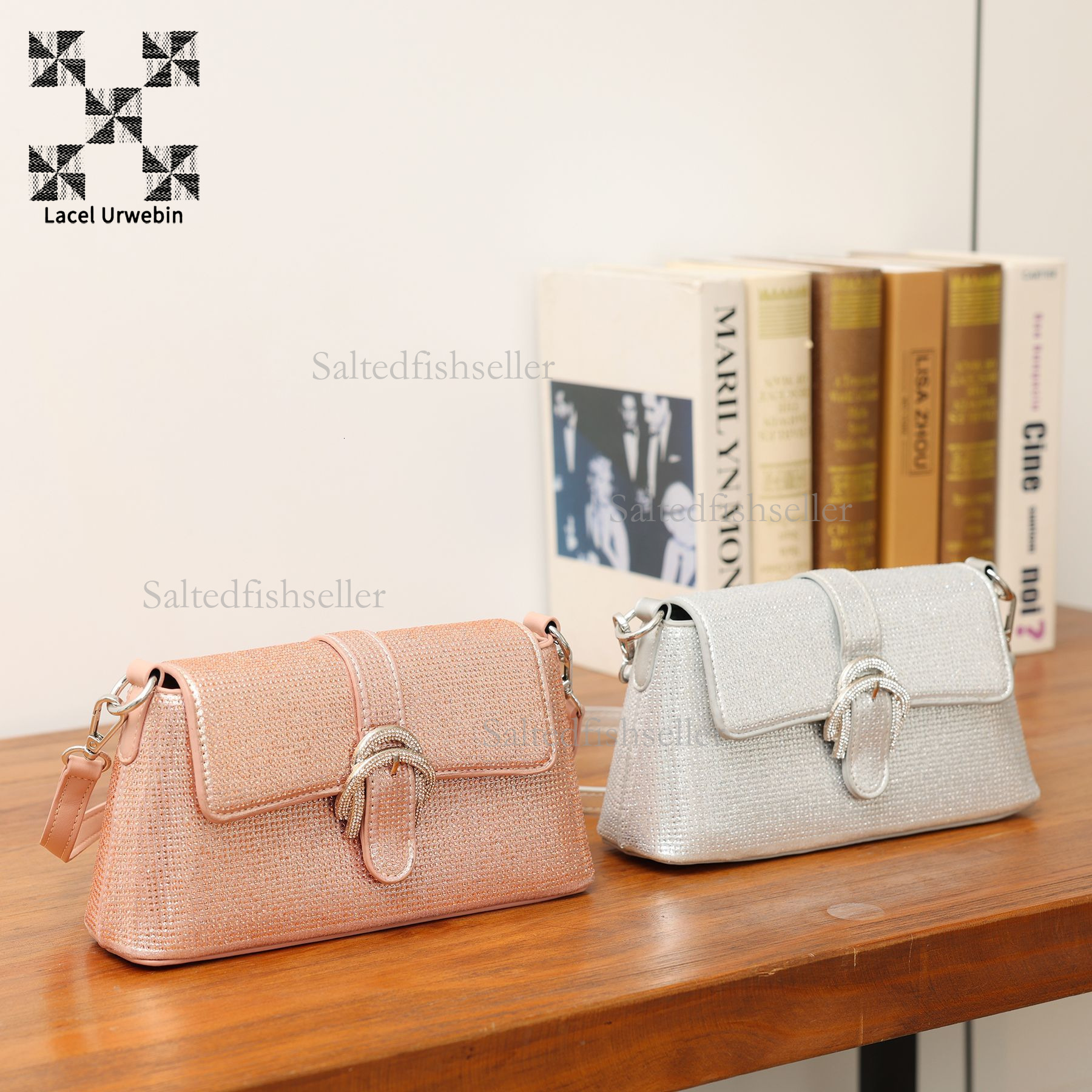Lacel Urwebin Designer Luxury Water Diamond Underarm Shoulder Bag Urban Simple And Versatile Shoulder Strap Bag Fashion Trendy Brand Banquet Bag