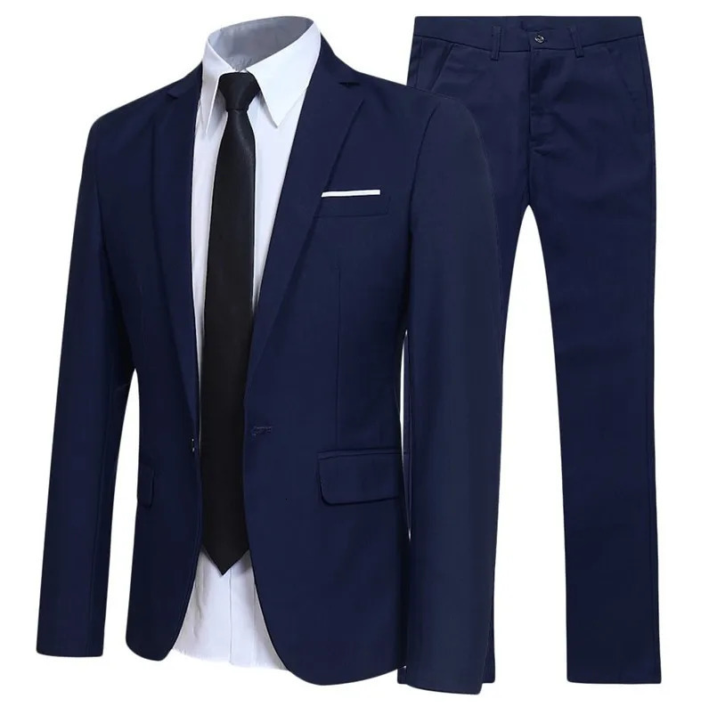 Blazer Suits Men 2 Piece Set Party Coat Straight Pants Ensemble Autumn Button Trousers Suit Jacket Outfits Formal Banquet 251020