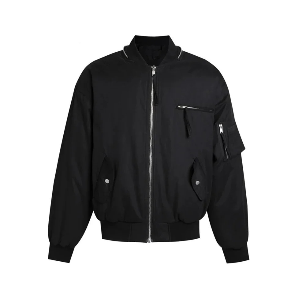 American Streetwear Bomber Jacket Men Doublezipper Multipocket Short Jackets Multifunctional Autumn Mens Retro Workwear Coat 251015