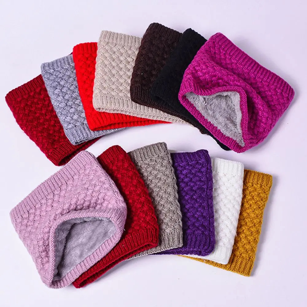 Solid Color Thick Outdoor Sports Neck Gaiters Snood Neck Warmer Autumn Winter Thermal Knitted Scarf Neckerchief 251020