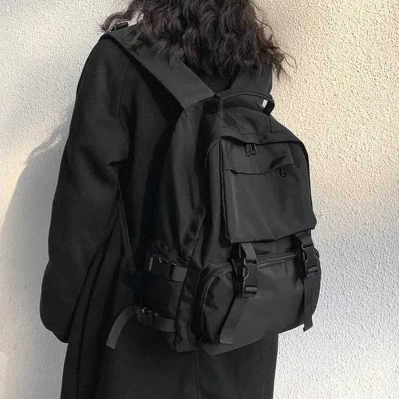 Simple Backpacks Large Capacity Travel Bag Solid Harajuku Student Schoolbag Backpack Women Man Unisex High Street W251025