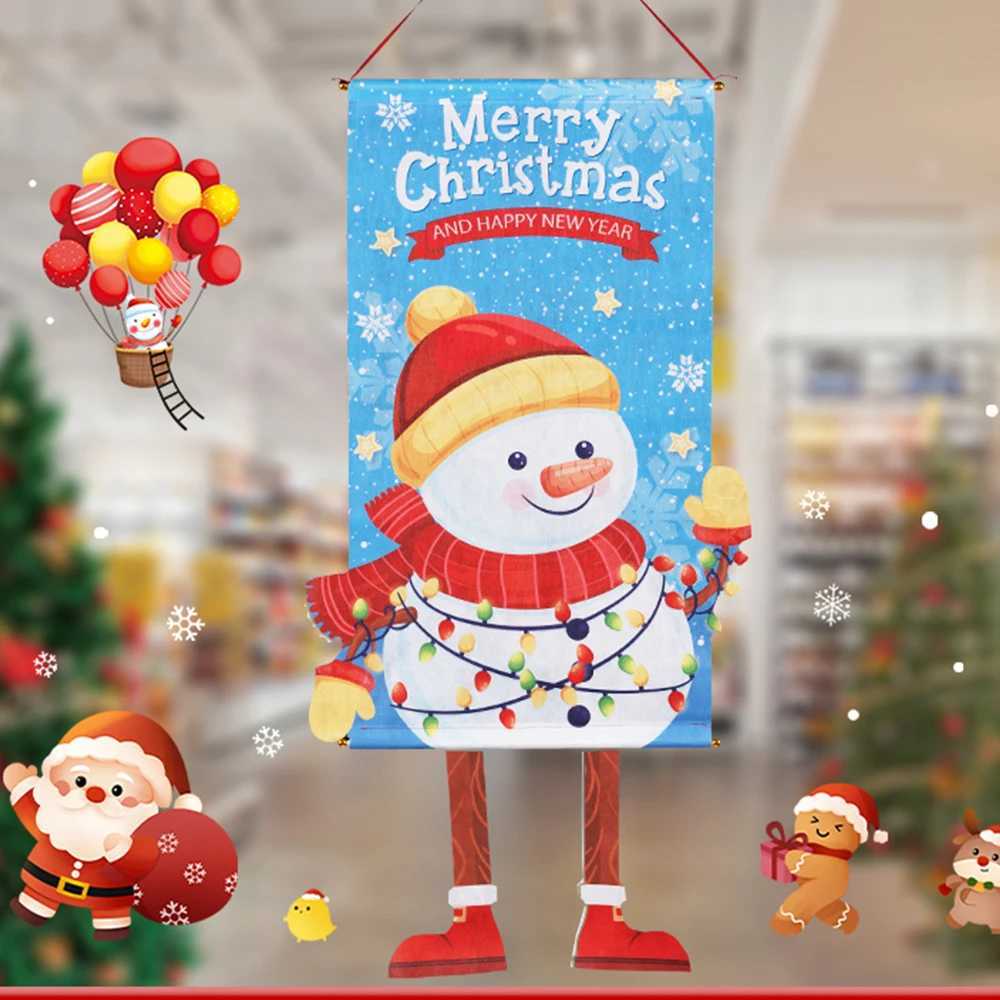 Runtowo 2025 Christmas Hanging Flag Banner Christmas Decorations For Home Christmas Door Ornaments Santa Claus Snowman Gifts C251024