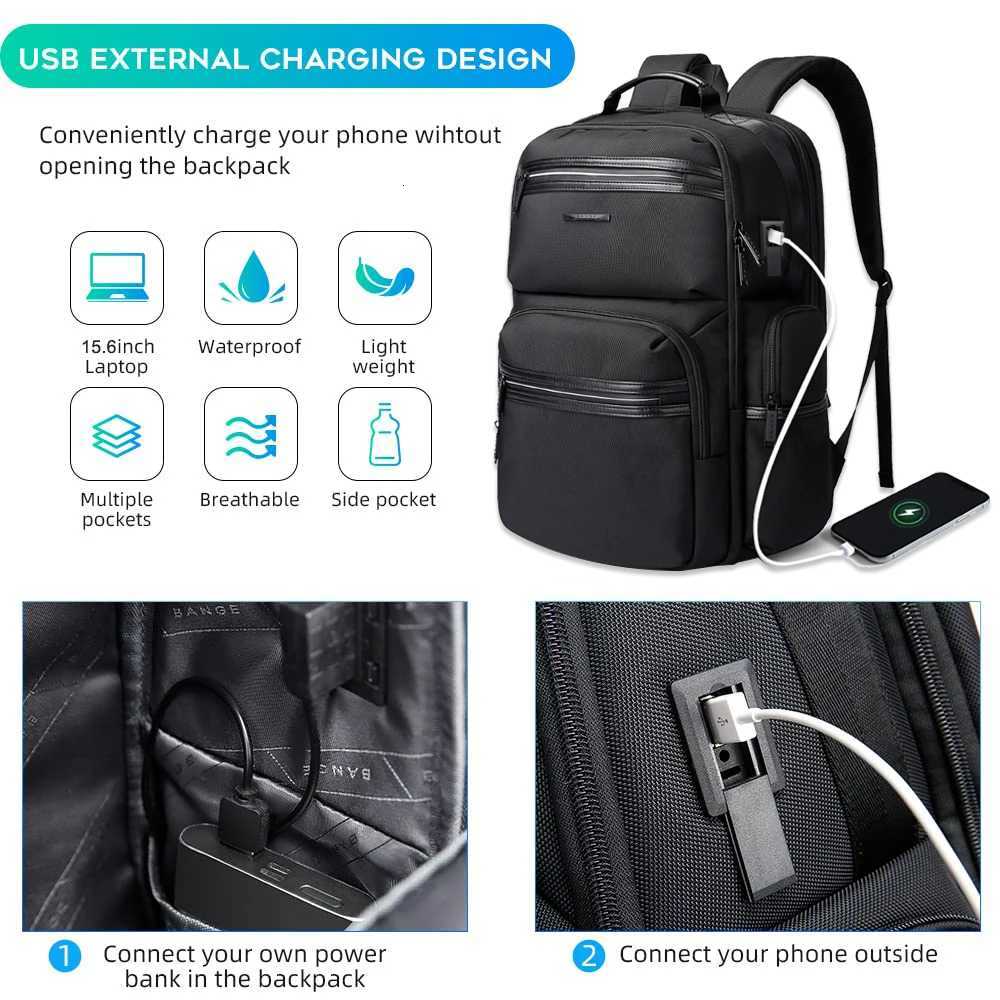 BANGE AntiTheft 156 inch Laptop Backpack for Men School Bags Waterproof Business Travelling Backpacks with USB Charger Port W251025