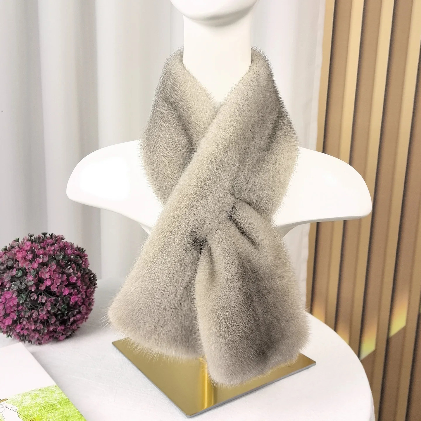 Unisex Genuine Mink Fur Scarf HighGrade Pure Natural Color Warmth for Autumn And Winter Casual Versatile Men And Women Scarf 251020
