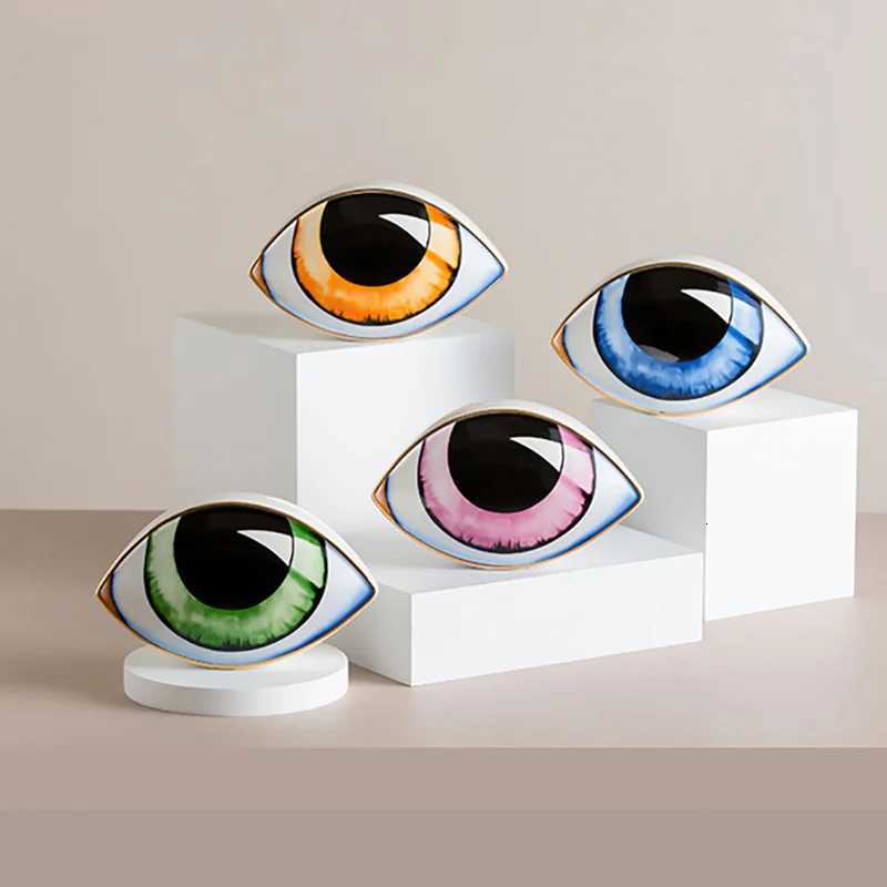 Nordic Style Ceramic Devils Eye He Decor Eye Abstract Ornament Scpture Statues Study Ro Abstract Decoration Gift Giving Y251025