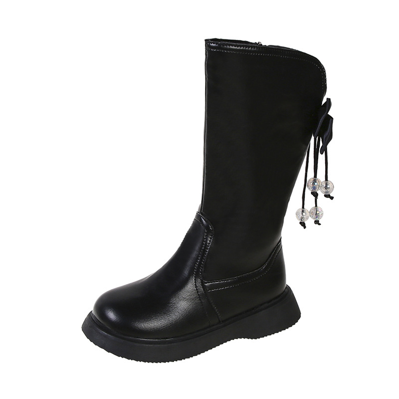 Girls Boots Kids Knee High Non-Slip Long Boots for Girl Toddlers High Leather Boots Kidsnest Fashion Children Boots Sizes 23 - 37 US7C-US5Y K1179