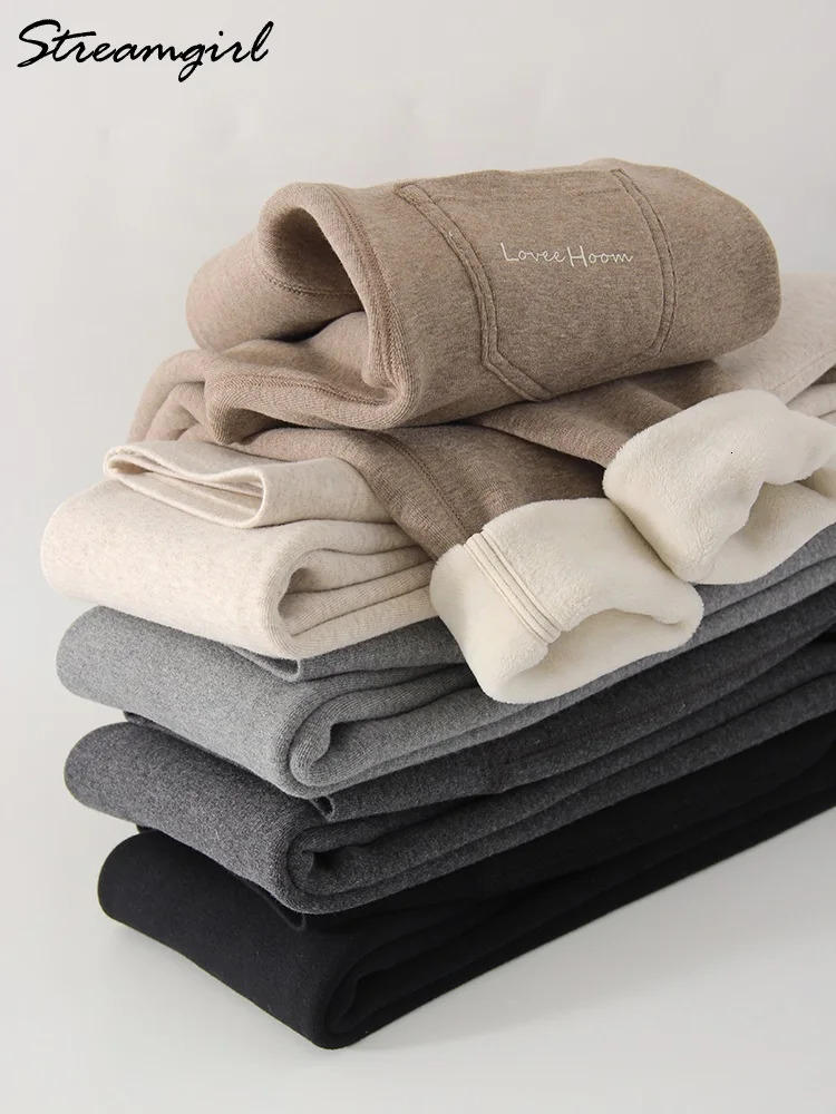 Winter Brown Leggings Women Long Fleece Pants High Waist Velvet Bottom LeggingsWith Pockets Warm Thick Leggings For Women Winter 251018