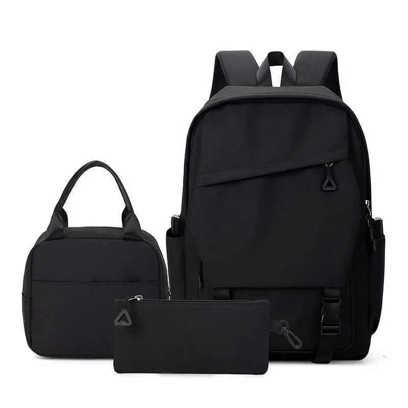 3pcsset Student Backpack boys girls School Bags for Teen Men Women Tote Bag CluTCh Pocket Nylon Backpacks Travel Bag W251025