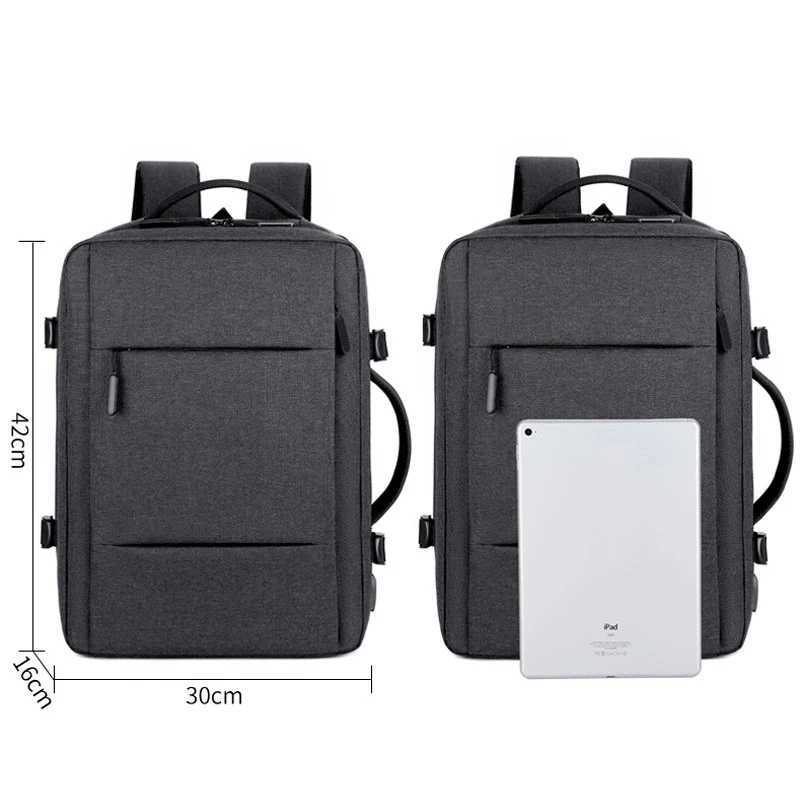 Men Large Capacity Backpack USB Charging Male Laptop Bagpack Waterproof Business Travel Back Pack Luggage Bag Mochila W251025