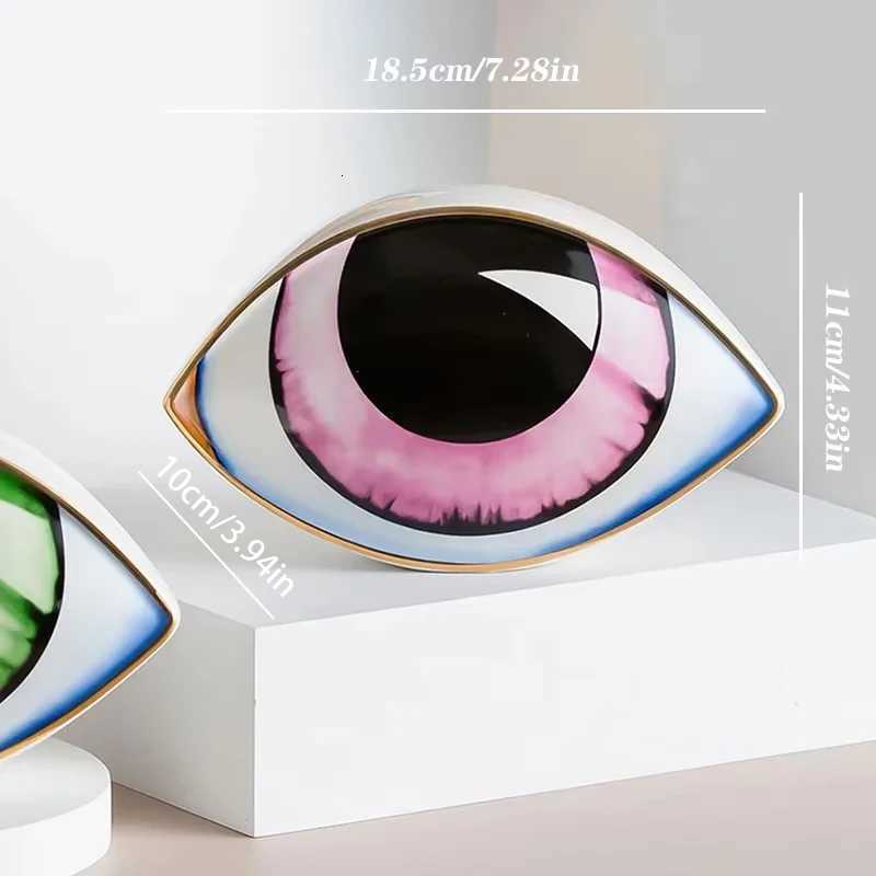 Nordic Style Ceramic Devils Eye He Decor Eye Abstract Ornament Scpture Statues Study Ro Abstract Decoration Gift Giving Y251025