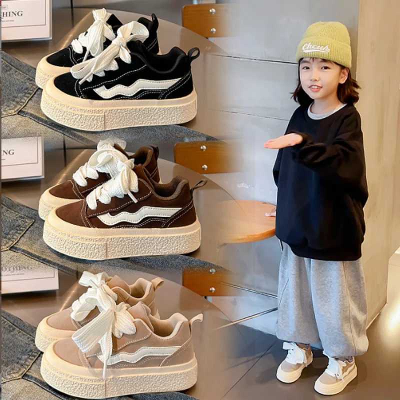 Girls Casual Shoes 2025 New Autumn Breathable Boys Girls Sports Shoes Childrens Antis Low Top Shoes Black Khaki 2637T251025 S251027