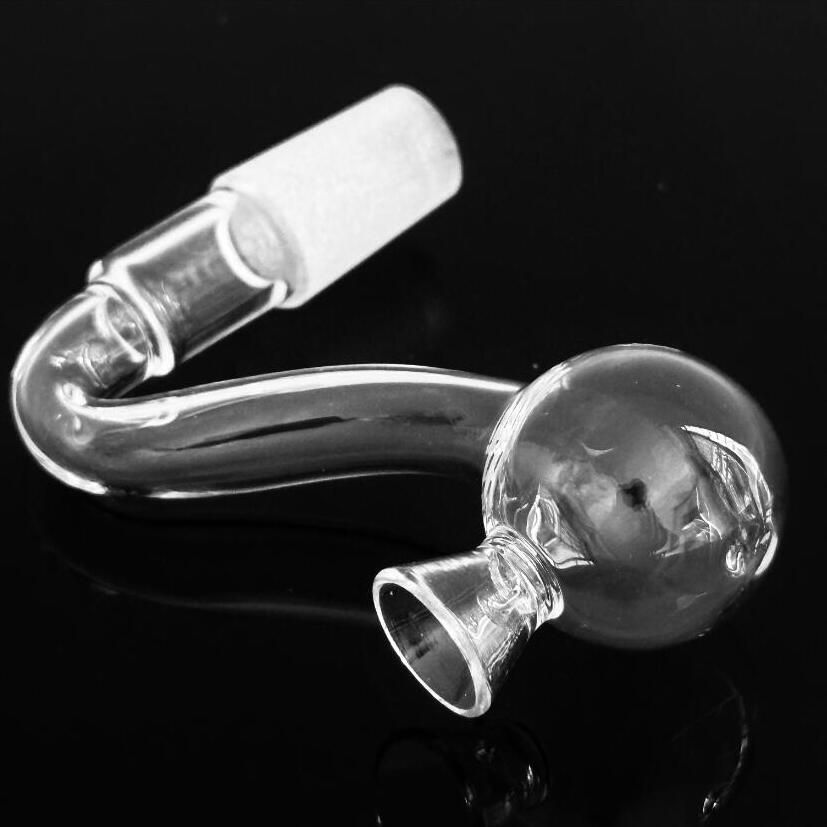Funnel design 14mm Male female Clear Bent Curve Glass Oil Burner Pipe Attachment With Curved Big Head Bowl