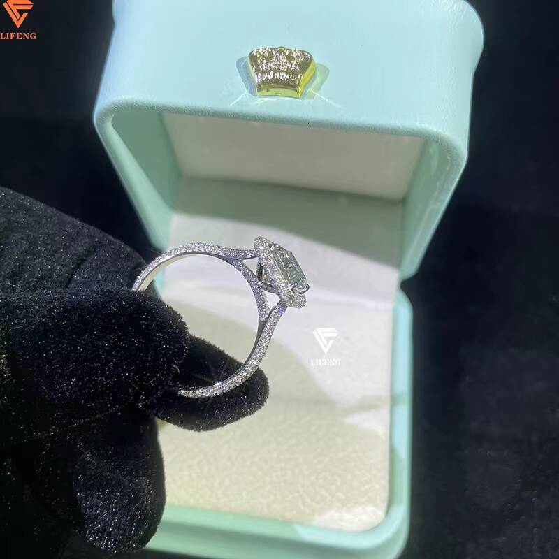 Custom High Quality 10K 14K 18K Real Gold Radiant Cut Moissanite Rings Classic Style Wedding Jewelry for Women and Men