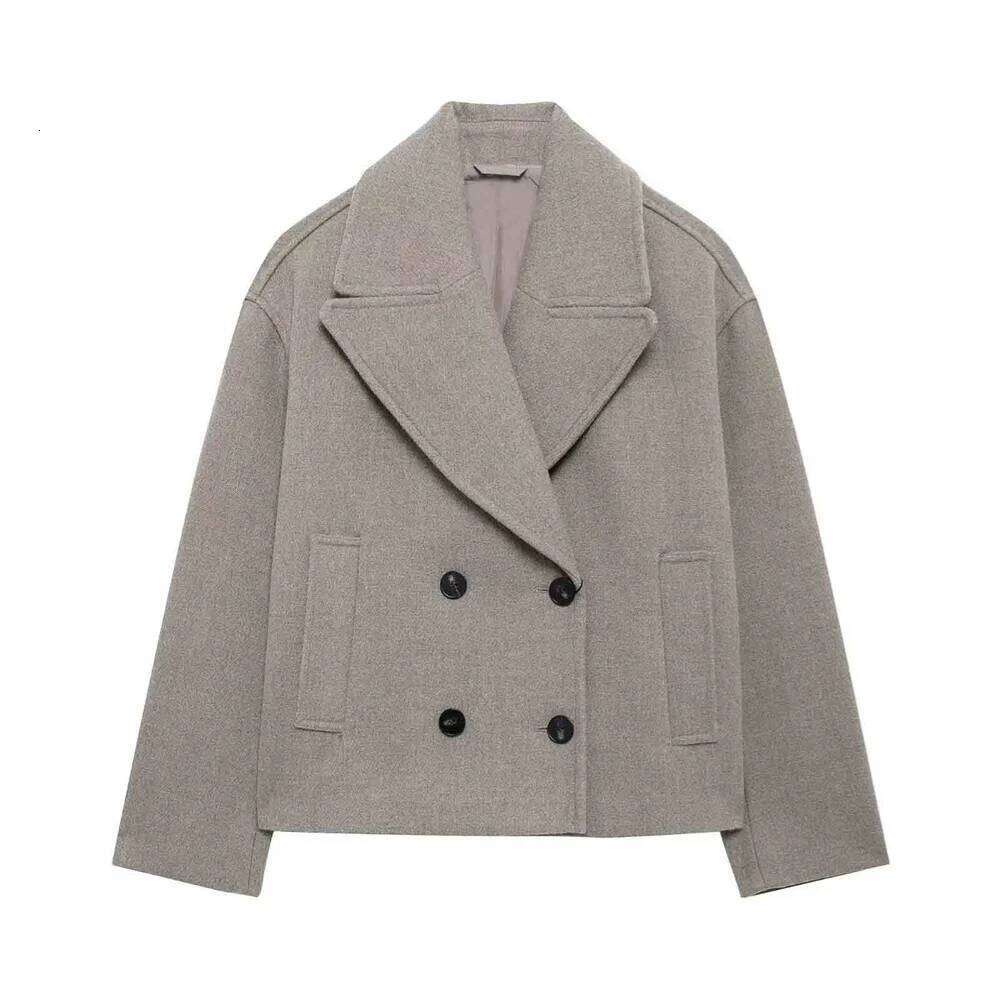 Autumn Winter New Product Casual Women S Fashion And Versatile Double Breasted Blended Short Coat