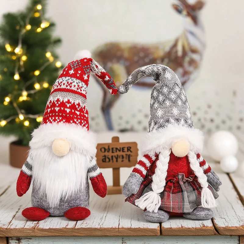 New Christmas s Plush Santa Doll Christmas Ornaments Cute Knitted Hat Faceless Christmas Decorations for Home Navidad C251024