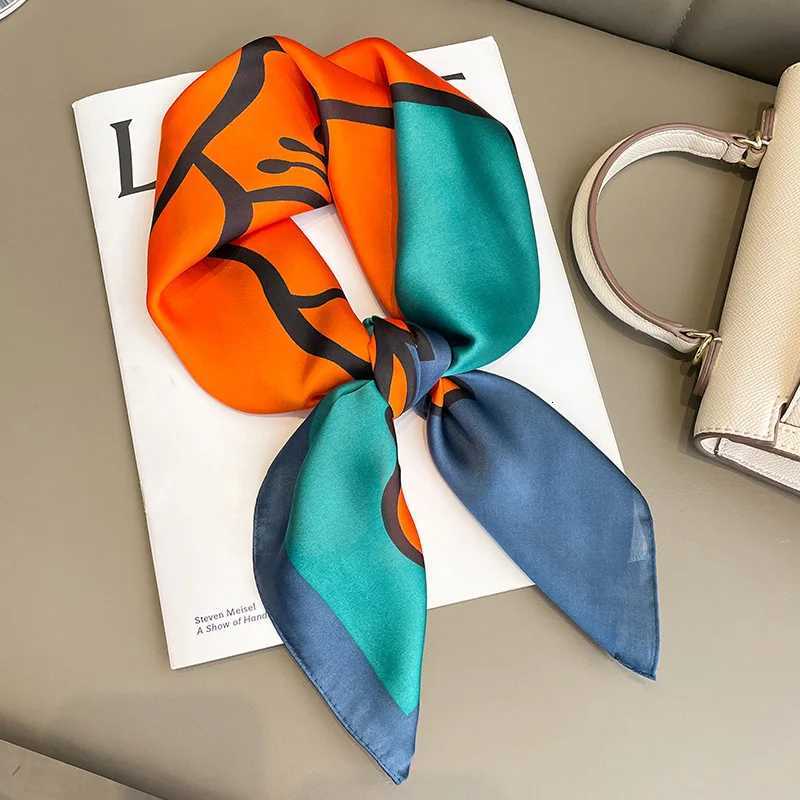 1pcs 70cm ral Silk Scarf for Wen Simated Silk Fresh and Elegant Versatile Heaear Clothing Bags and Square Scarf Y251024