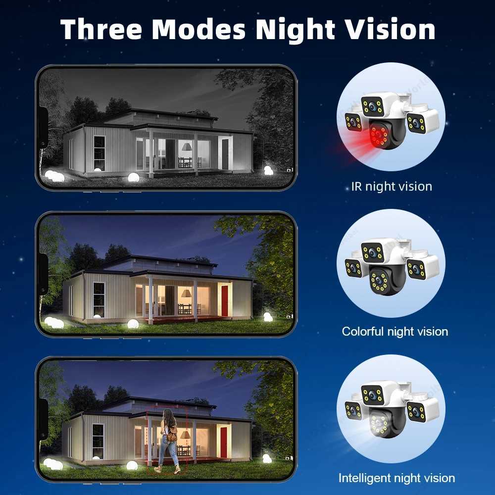 IPC360 He 6K UHD Outdoor WiFi IP Camera 12MP Triple Lens with AI Human Detection 4K Auto Tracking for CCTV Security Monitoring C251025