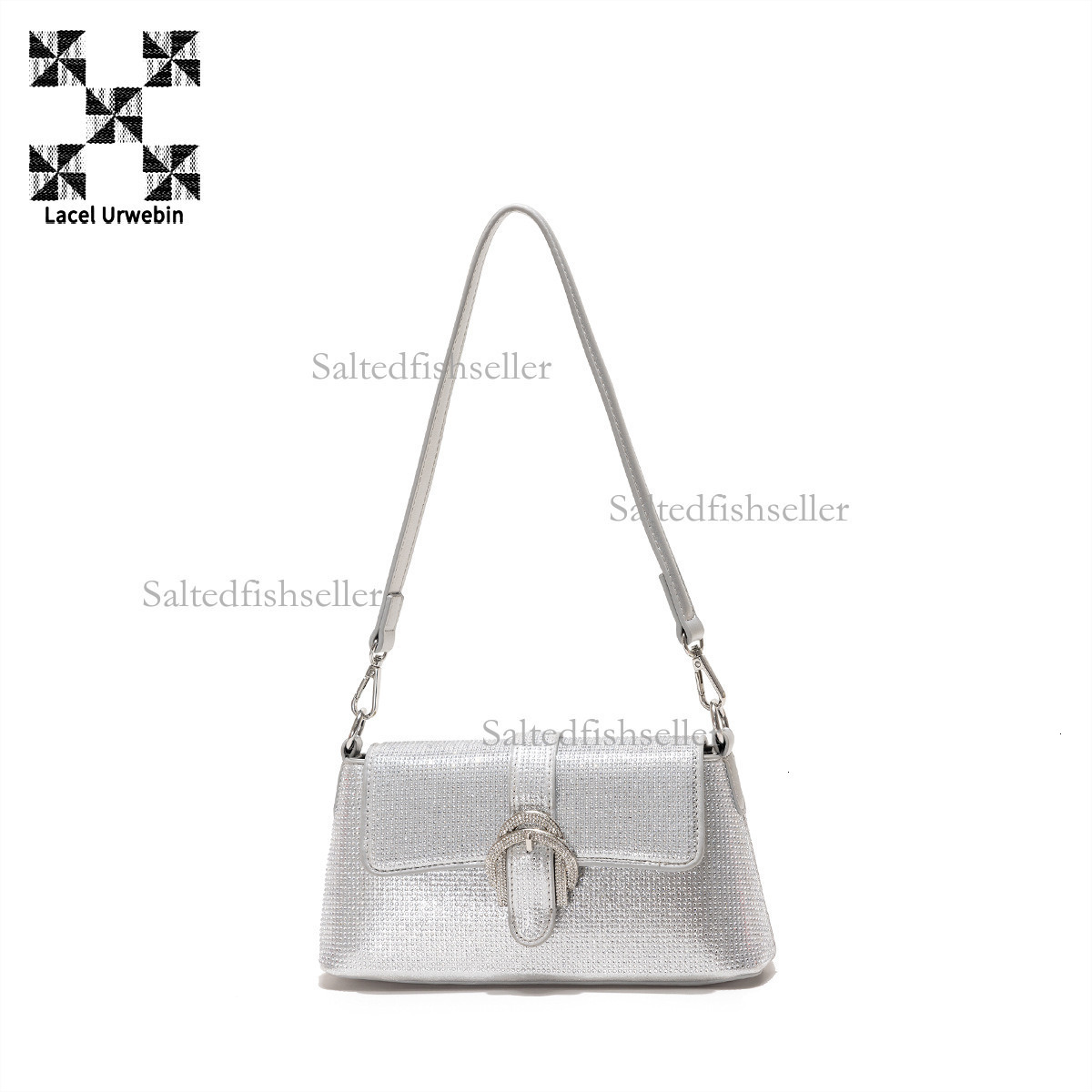 Lacel Urwebin Designer Luxury Water Diamond Underarm Shoulder Bag Urban Simple And Versatile Shoulder Strap Bag Fashion Trendy Brand Banquet Bag