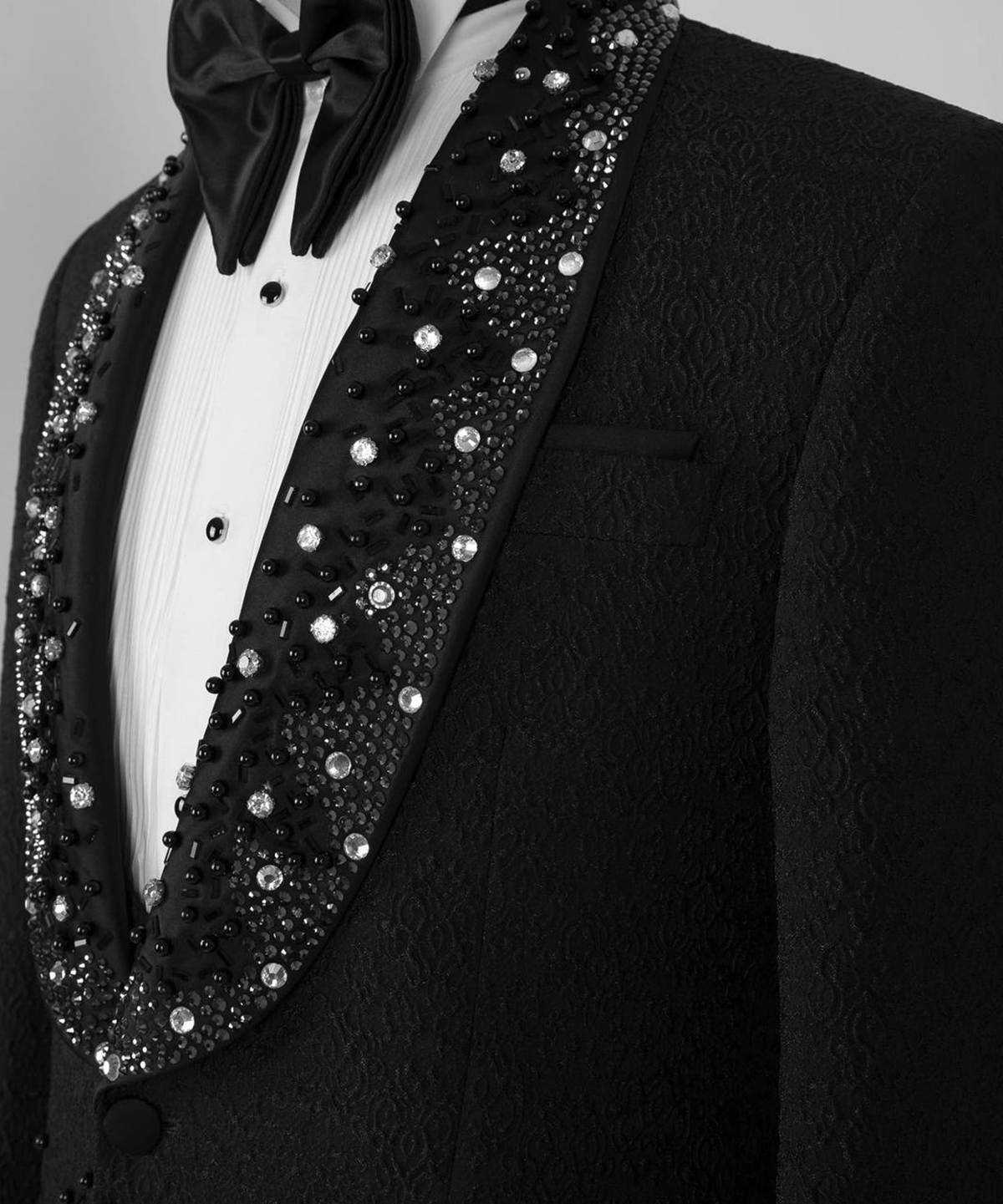 Stunning Men Suits 1 Piece Jacket Shawl Lapel Glitter Beaded Crystal Wedding Groom Tuxedos Male Prom Customized trajes para hombre
