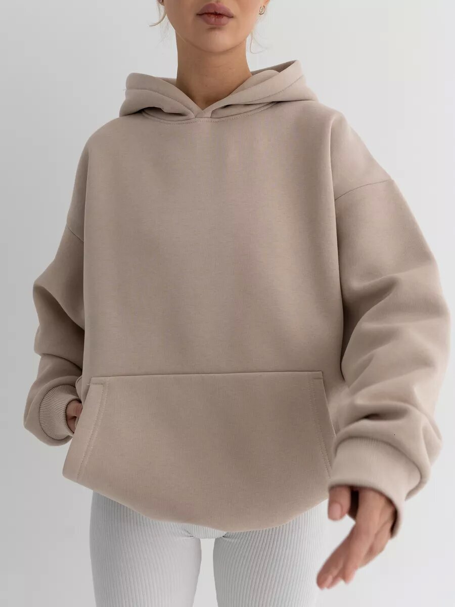 2025 New Autumn Winter Women's Long Sleeve Hooded Sweatshirt Pullover Loose Casual Top
