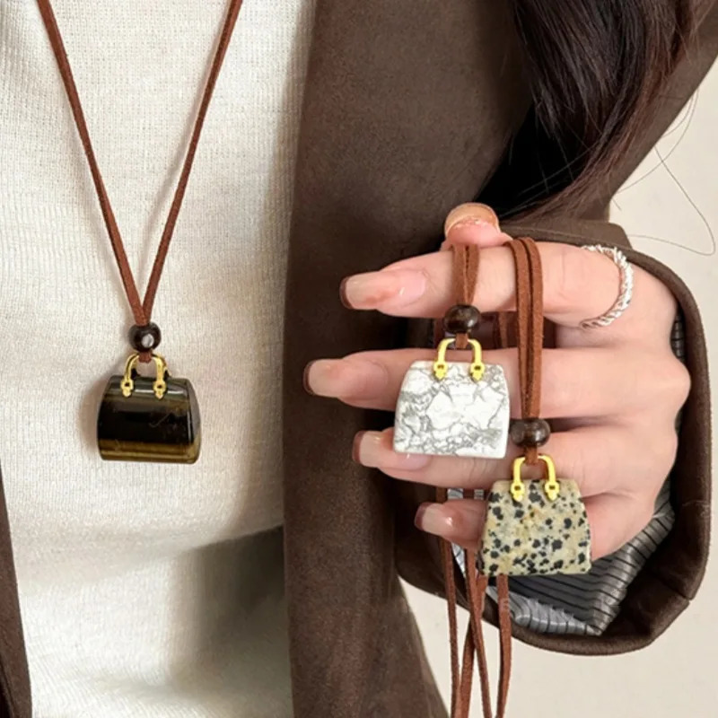 Modern Jewelry Sweet Korean Temperament Small Bag Pendant Necklace For Women Female Gifts Simply Accessories 251023