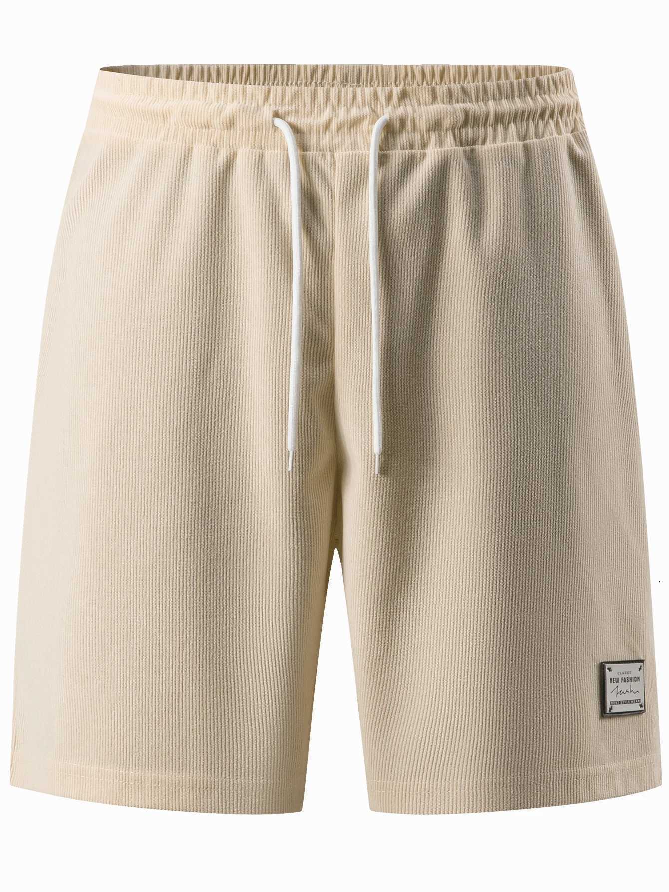 Summer Men Corduroy Sweatpants Casual Shorts Mens Beach Shorts Basketball Short Trousers Solid Color Label Sportswear MenXJ251025