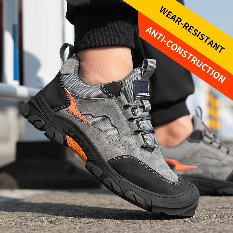 Steel Toe AntiPuncture Work Shoes Men Reinforced Sole Abrasion Resistant Safety Shoes Antismash Construction Working Boots 251023
