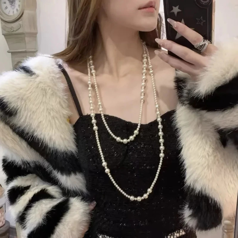 Trendy Vintage Imitation Pearl Multi Layered Pearl Bead Necklace for Women Sweet Elegant Party Jewelry Wedding Gifts 251016