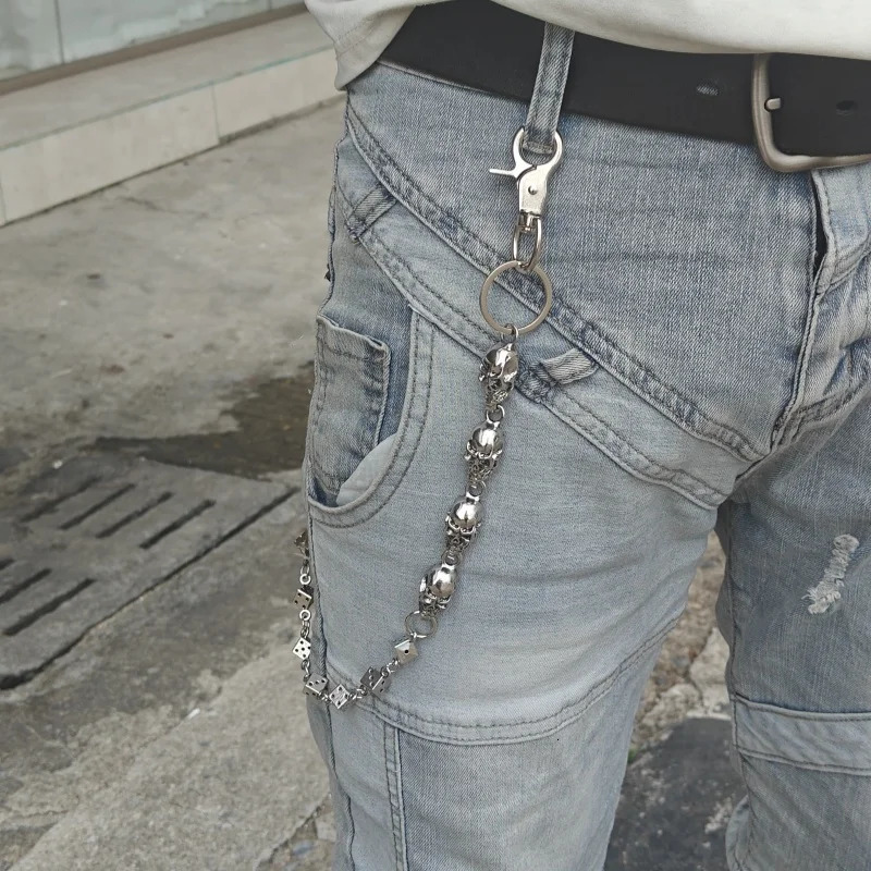 Retro DIY Dice Put Together Skull Pants Chain Y2K Fashionable Men And Women Ones Waist Accessories Holiday Gifts 251023