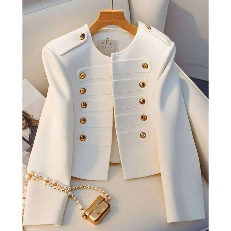 Korean Fashion Women S Jackets Autumn All Match New White Long Sleeve Temperament Top Lady Ladies Short Coat Outerwear