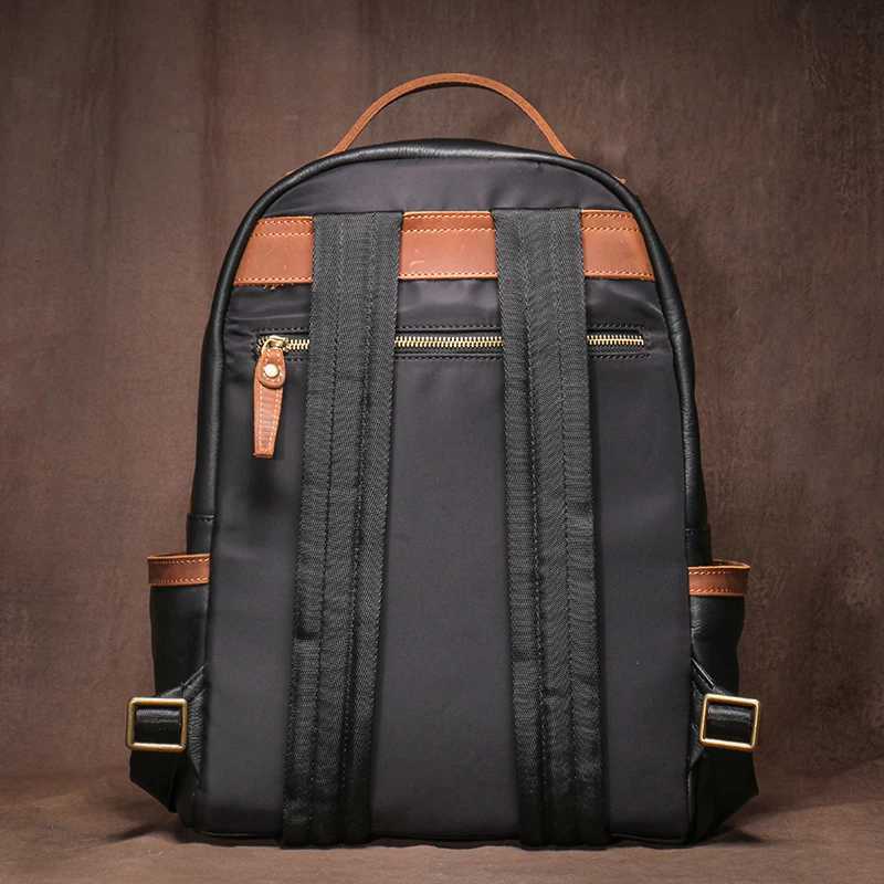 GURO Mens Genuine Leather Business Backpack Man Trend Cowhide School Bag Weekends Travel Hiking Bag 15 Inch Laptop Computer Bag W251025