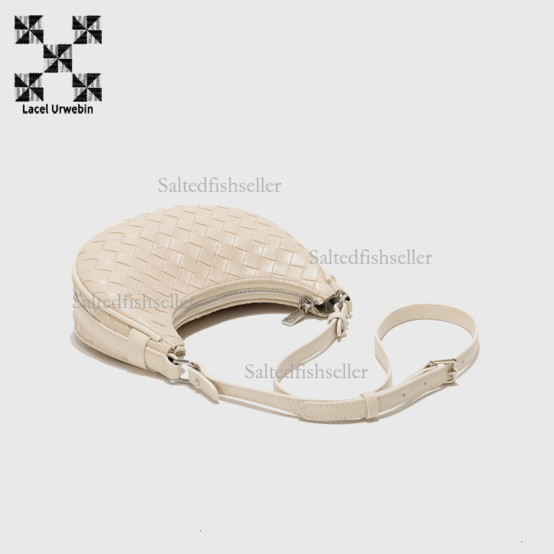 Lacel Urwebin Designer Luxury Knitted Crescent Handbag Fashion New Style Versatile High End Casual Simple Diamond Grid Single Shoulder Crossbody Bag