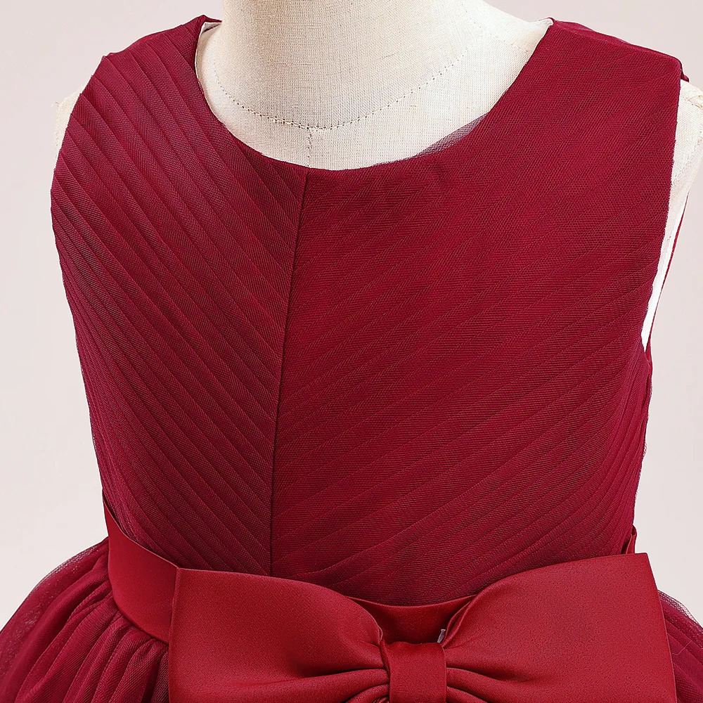 Red Christmas Dress For Girls Children Princess Costume Bow Sequin Kids Wedding Party Dresses Pageant Formal Evening Vestidos 251023