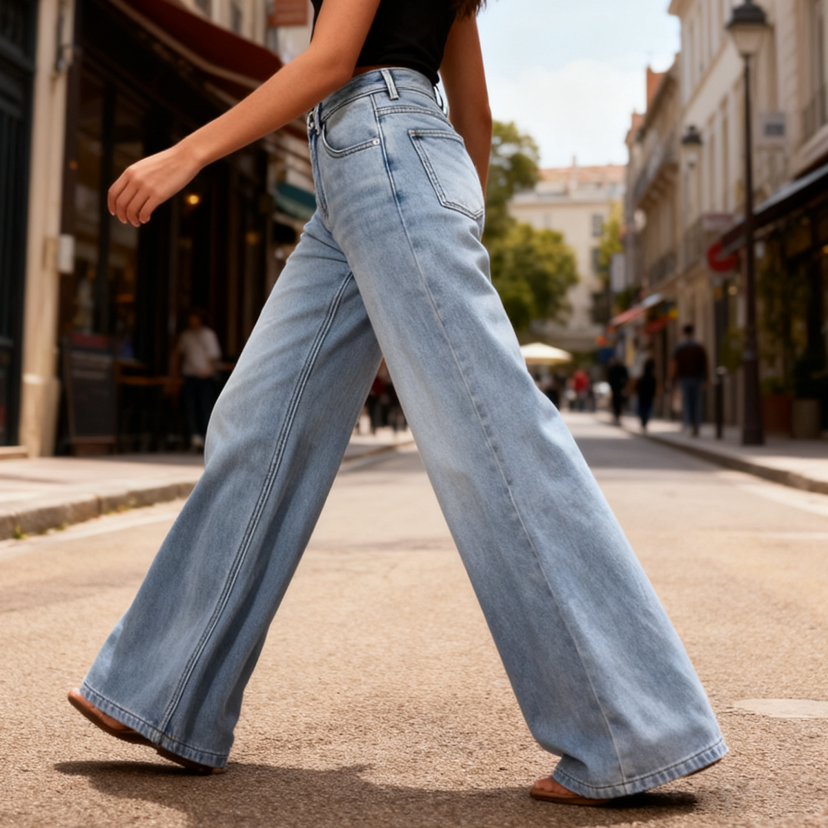 Fleece-Lined Wide-Leg Jeans Women - Loose Fit, Warm & Stylish, Comfortable Denim Trousers for Cold Season Casual Looks 18516 Z260313