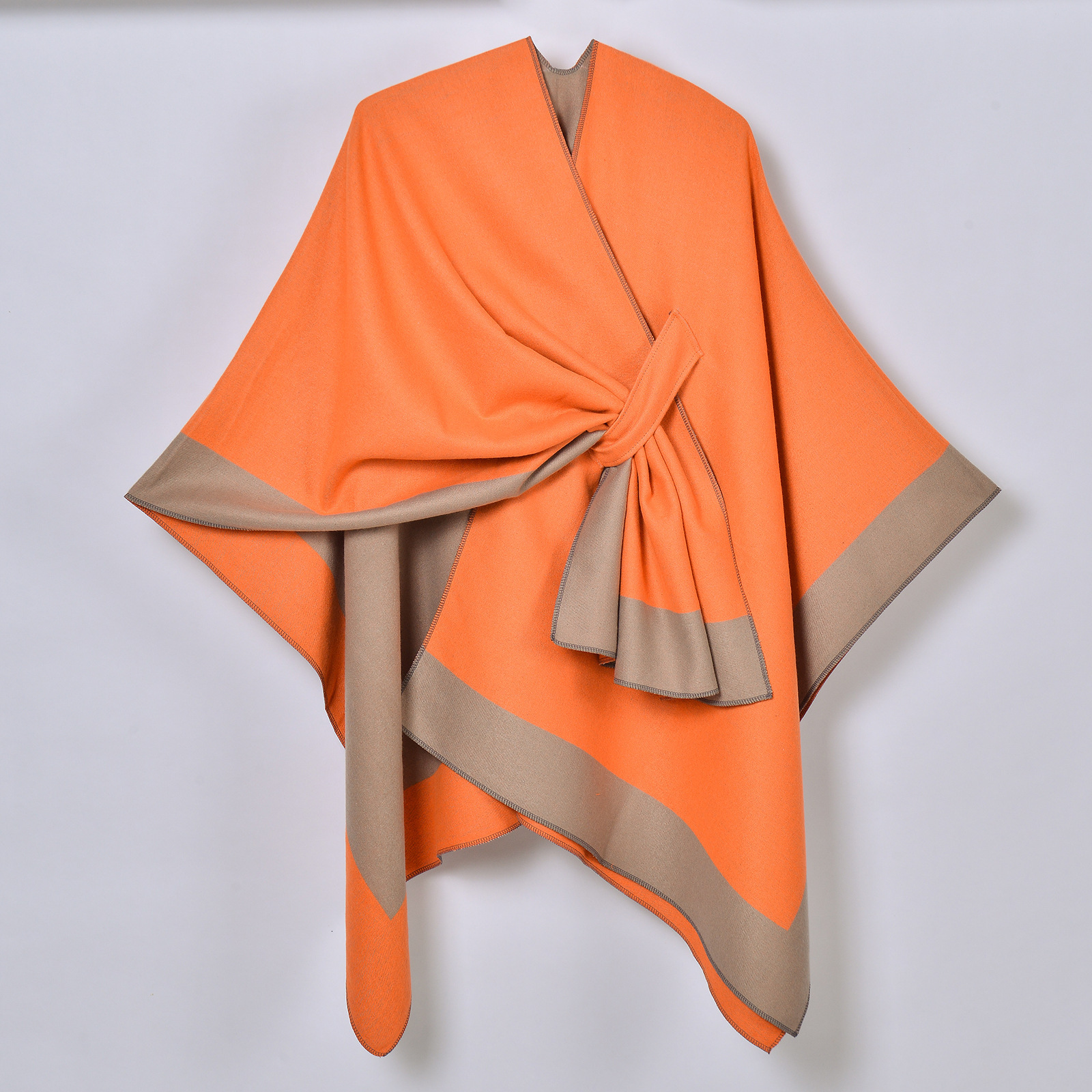 HotSelling LaceUp Split Shawl Womens DoubleSided Imitation Cashmere Split Cape Cardigan