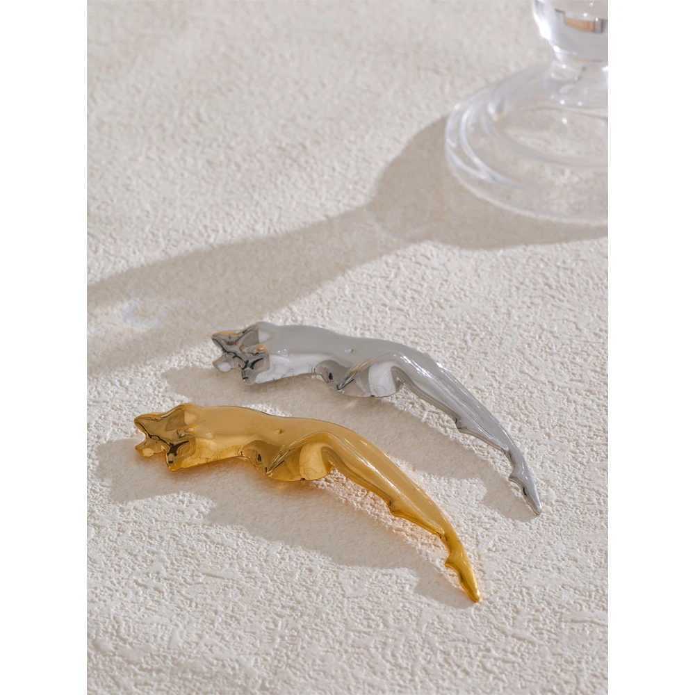 Yhpup Abstract Lady Body Fashion Personality Brooch Pin for Women Stainless Steel 18K PVD Plated Unique Jewelry Accessories J251115