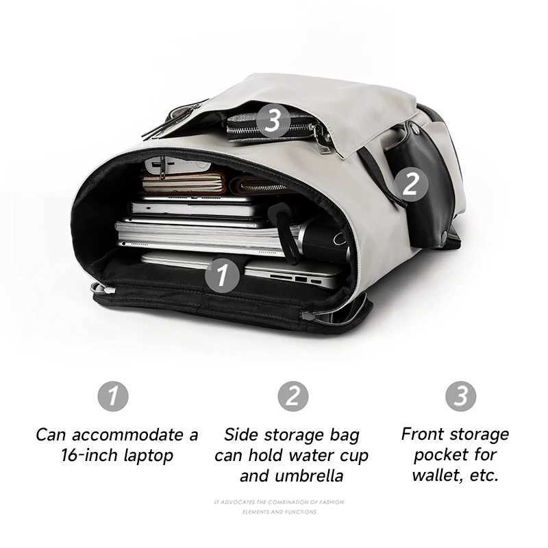 2024 LetherMen Backpack Vintage For Teenager Laptop PC Portable Bags Designer Boys Travel Backpack Thin School Luxury Mochila W251025