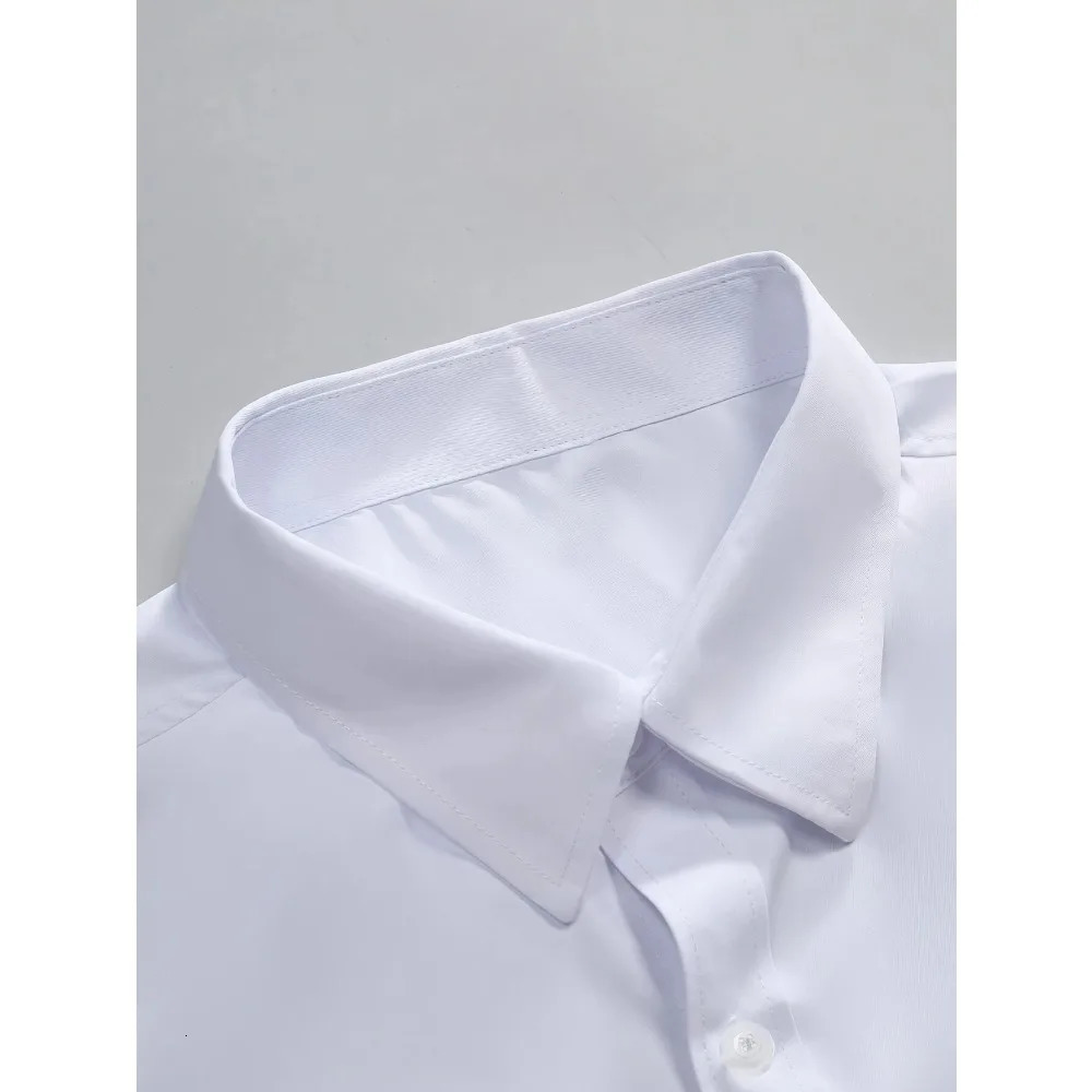 FGKKS Men Casual Shirt Fashion Solid Color Long Sleeve Elastic Fabric Male Business Dress Shirt 251023