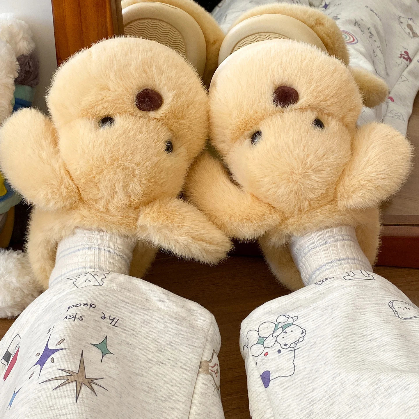 Cartoon Fluffy Womens Slippers Home Winter er Shoes Girls Indoor Casual Fuzzy Fur Slides Elegant Flats Footwear251020