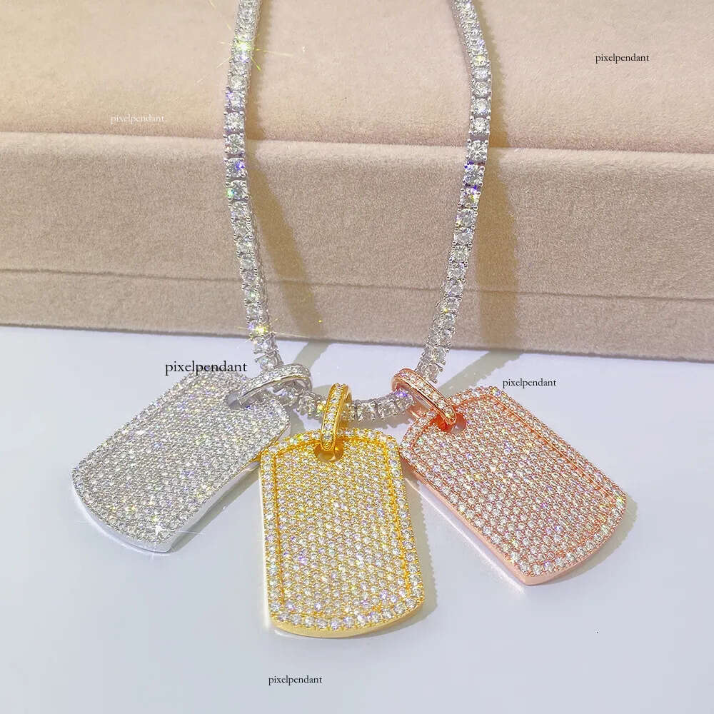 Tennis trendy pendant moissanite Cuban chain necklace hip-hop jewelry for men Gift A