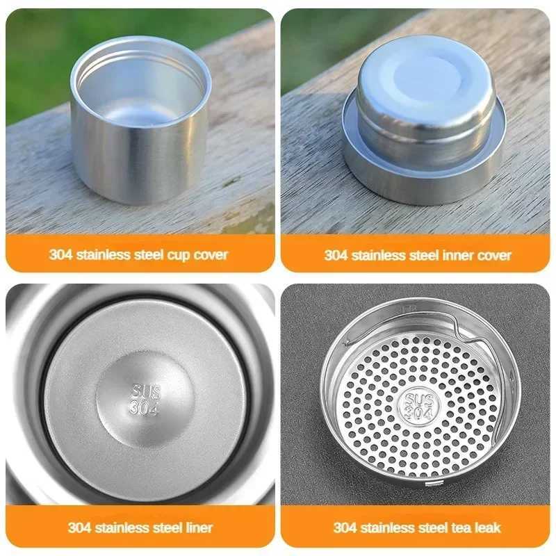 80010001500ml Large Capacity All Steel Stainless Steel Thermos Vacuum Flask Portable Insulated Tumbler with Rope Thermo Bottle J251025