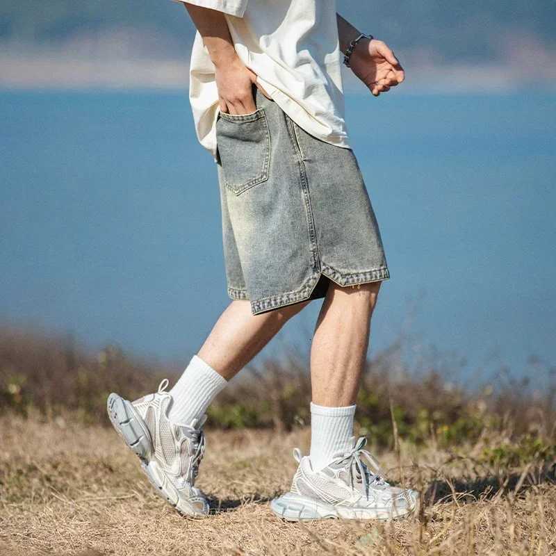 Summer Baggy Distressed Denim Shorts For Men Basic Casual Streetwear Short Jeans Embroidery Hip Hop Fashion Y2K Jorts BermudaXJ251025