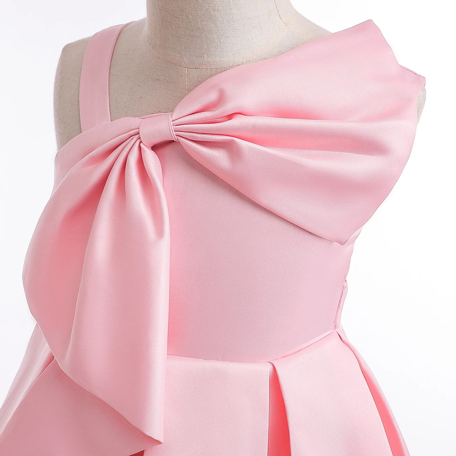 One Shoulder Girls Dress Summer Fashion Party Little Princess Baby Dress Birthday Gift 2 To 10 Years Old Kids Clothes 251023