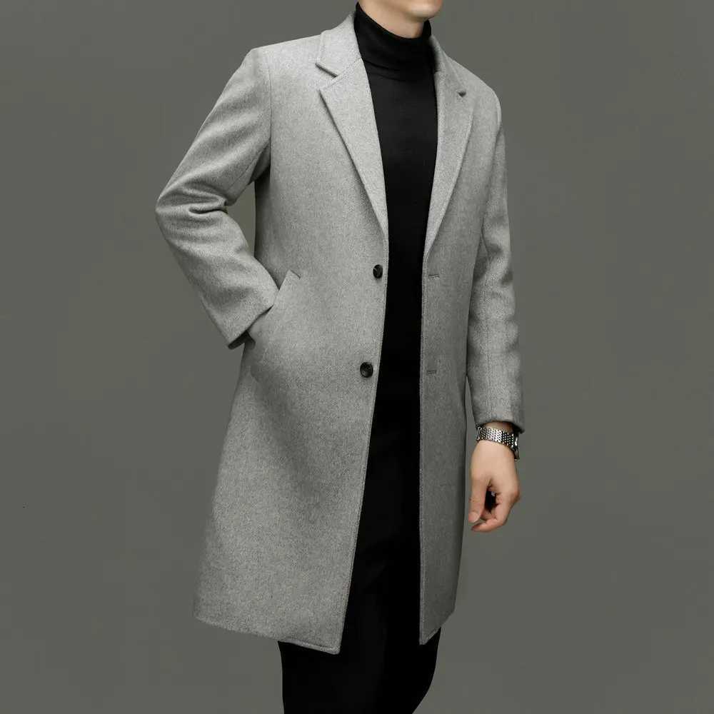 Smart Sophistication Men Elegant Wool Blend Coat Winter Autumn Essential Collection Men Business Casual Cashmere Overciat OOTDT251025