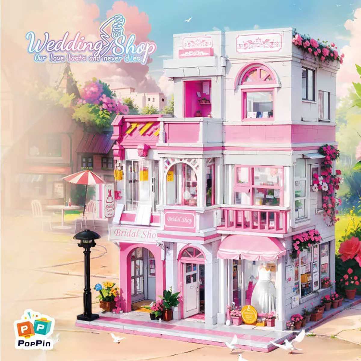 Wedding Gallery Building Blocks Garden Hotel Assembling Street View Romantic Ornament Model Girl Gift C251023