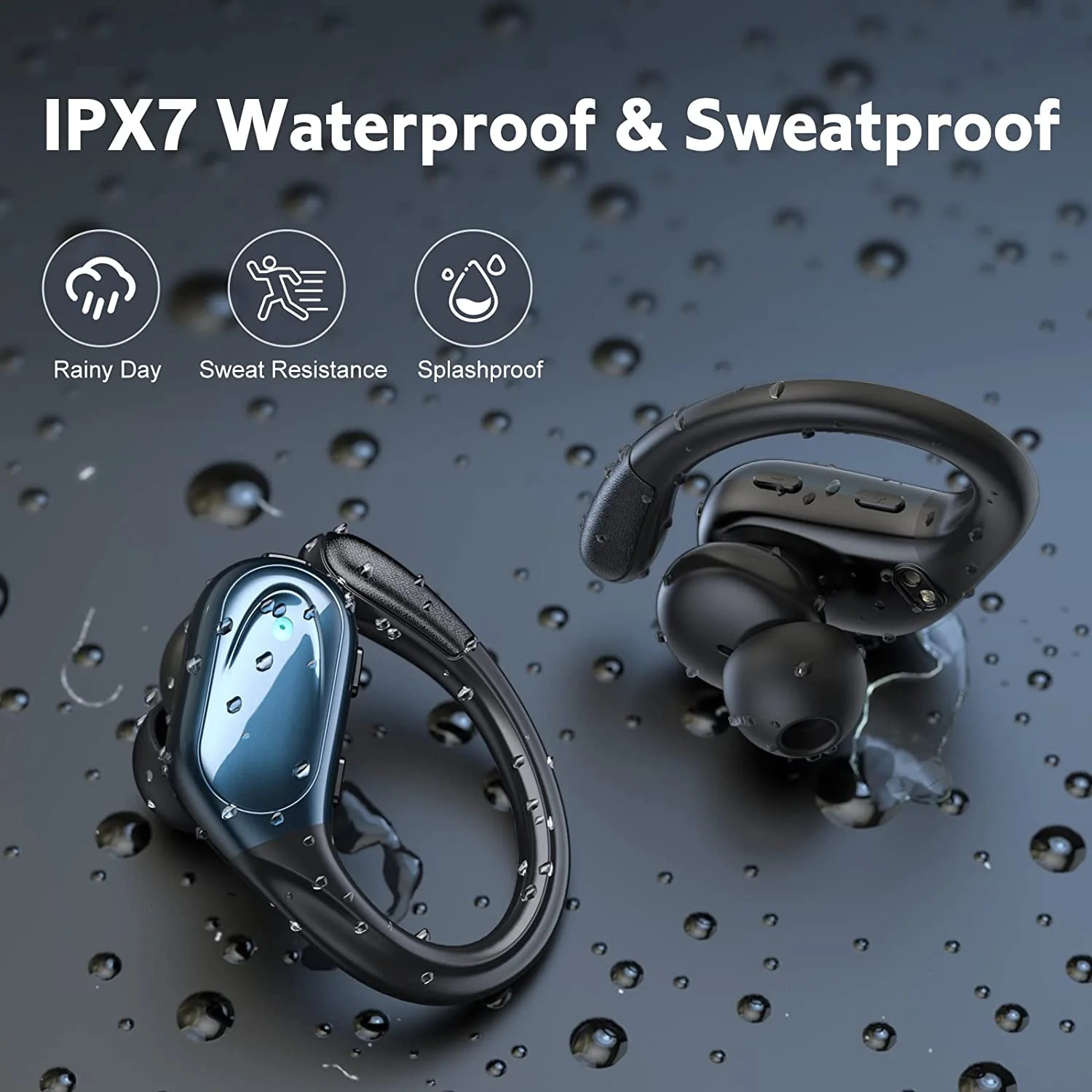 BX17 Ear Hook Bluetooth Headphones, TWS Wireless Earphones with Hook and Microphone, Bluetooth 5.3 Sound-Isolating Stereo Sports Earbuds, Button Contr - view 5