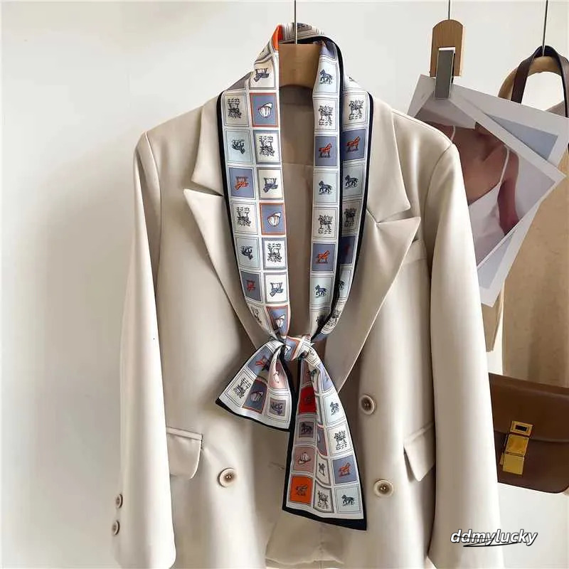 Elegant Oblong Silk Feel - Versatile Hair Accessory, Lightweight Neck Scarf For Women, Fashionable Bag Ribbon Ddmylucky
