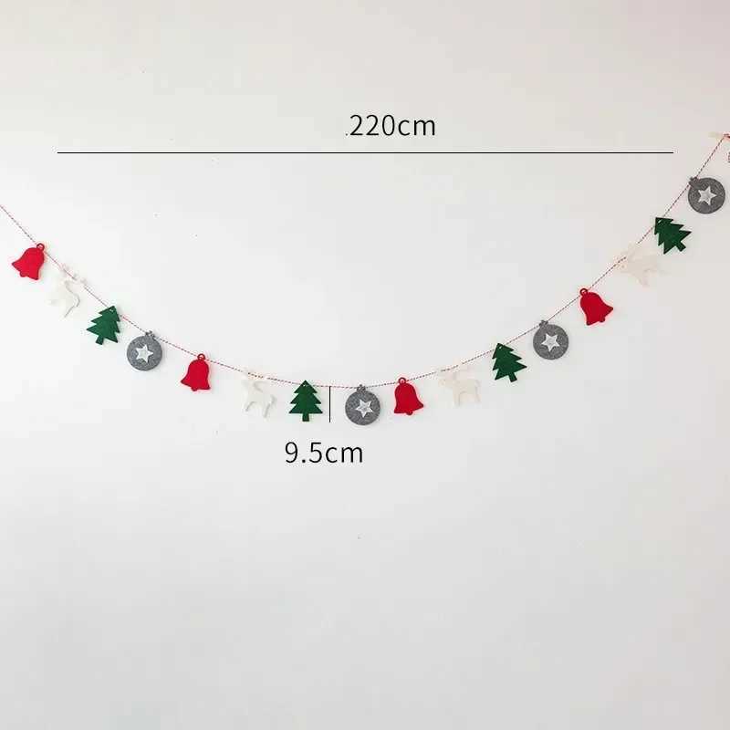 Christmas Banner Garland Wool Felt Triangle Merry Christmas Decor for Home Navidad Christmas Ornaments Xmas Decor New Year C251024