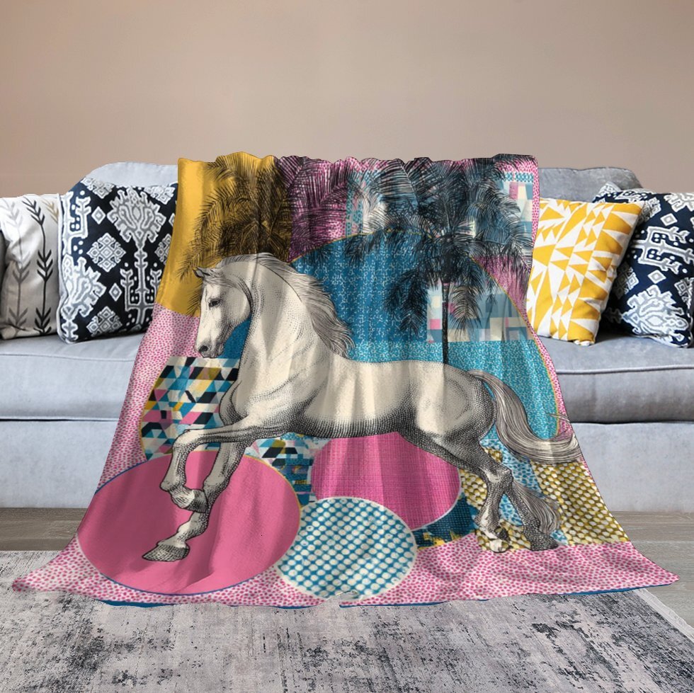 H Designer Horse blanket blanket throw cashmere vibration blanket copert Home Travel Throw Summer Air Conditioner Beach home bedding blankets throws H
