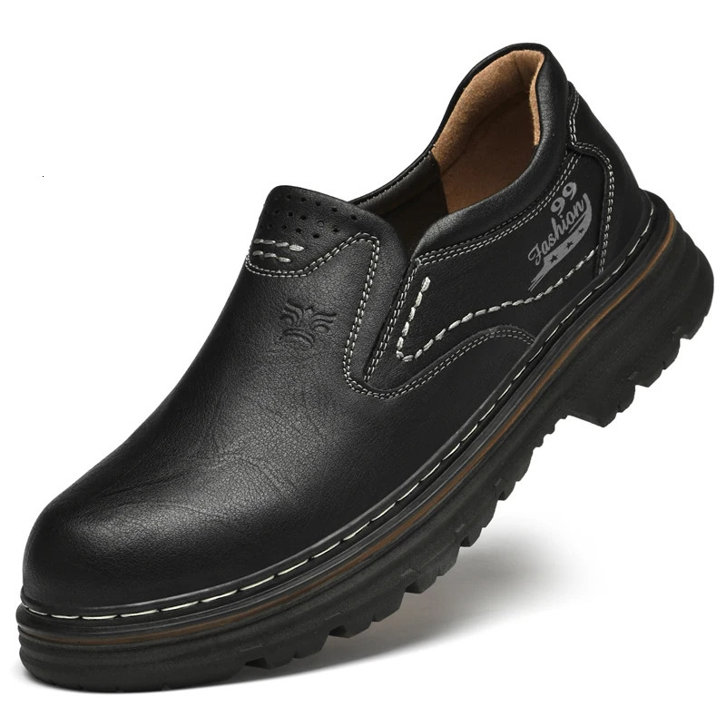 Vintage Style Men Genuine Leather Loafers Soft Rubber Man Casual Shoes NonSlip Leisure Walk Footwear Classic Outdoor Drive Shoe 251023